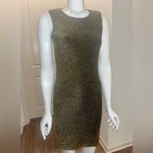 NWT Black & Gold Backless Glitter Dress